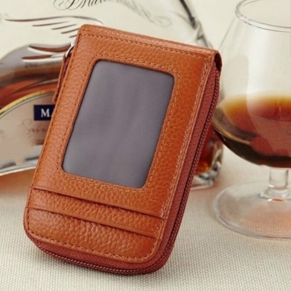 Caramel Zipper Credit Card Wallet - Picture 4 of 4